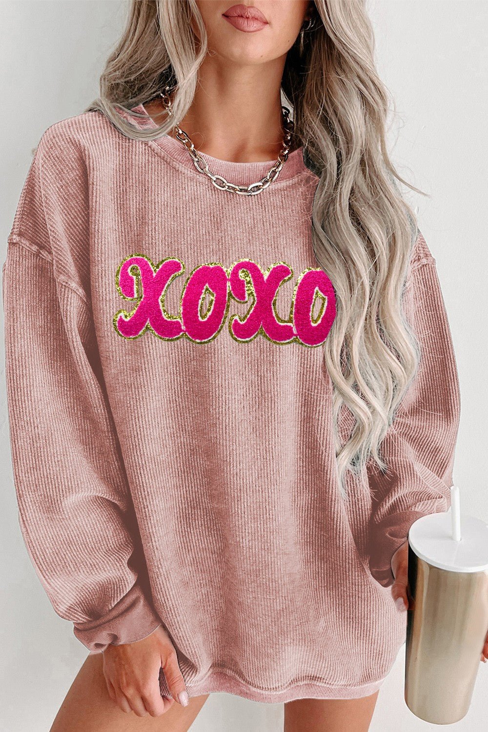 Dazzling Sequined Oversized Sweatshirt by XOXO