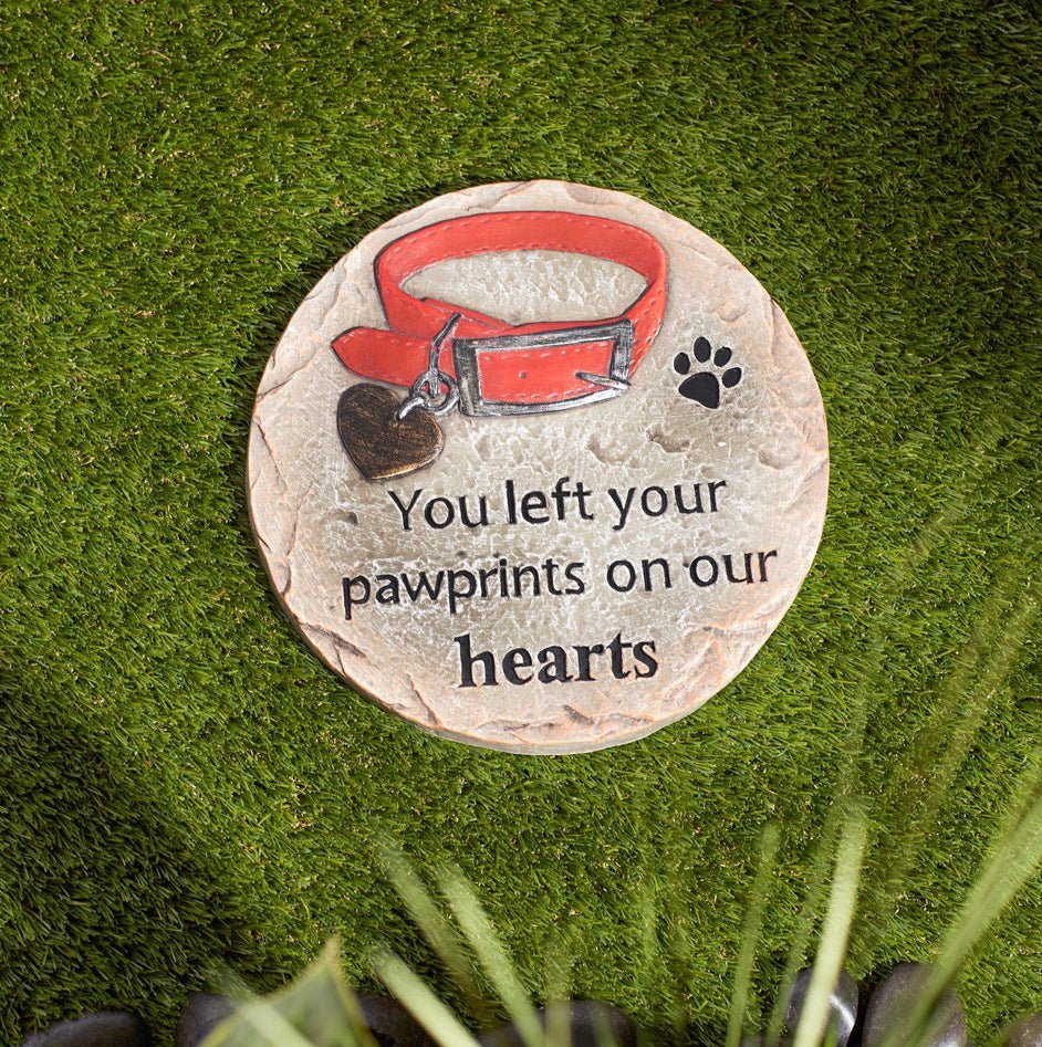 You Left Your Pawprints On Our Hearts Pet Memorial Stone