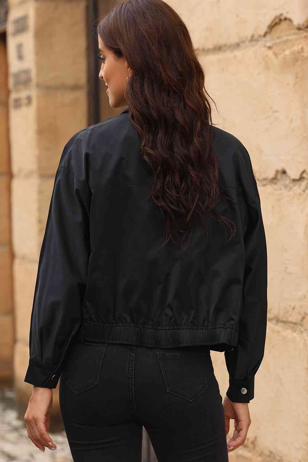 Chic Zip-Up Collared Jacket