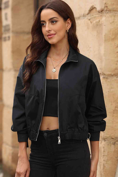 Chic Zip-Up Collared Jacket