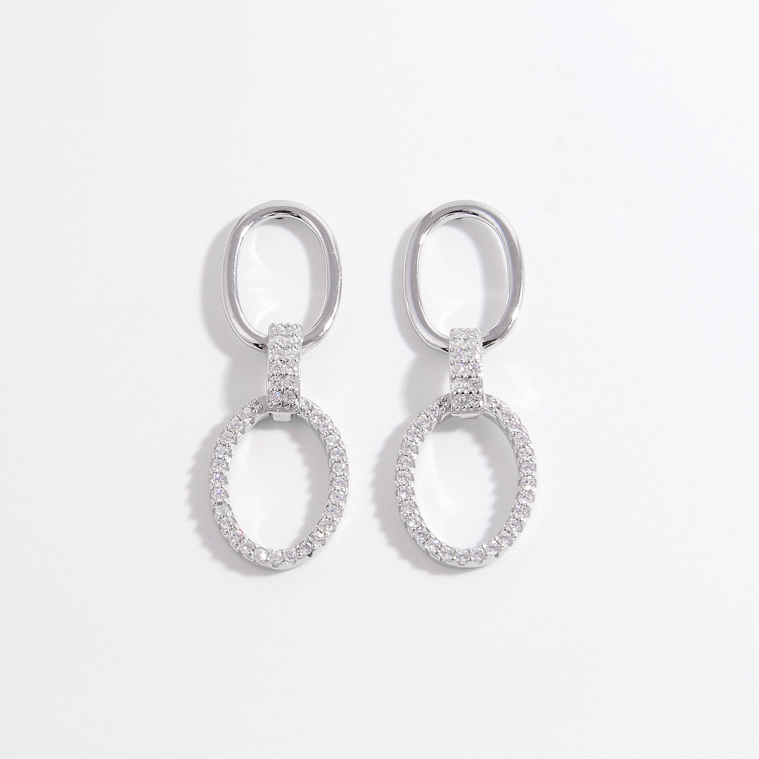 Zircon 925 Sterling Silver Dangle Earrings for Elegant Style