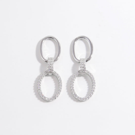 Zircon 925 Sterling Silver Dangle Earrings for Elegant Style