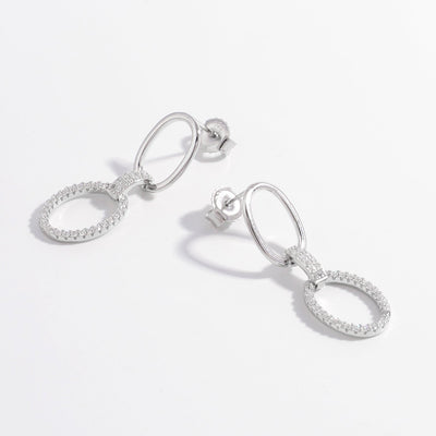 Zircon 925 Sterling Silver Dangle Earrings for Elegant Style