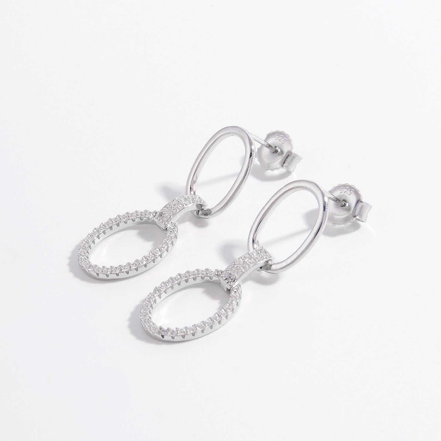 Zircon 925 Sterling Silver Dangle Earrings for Elegant Style
