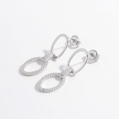 Zircon 925 Sterling Silver Dangle Earrings for Elegant Style