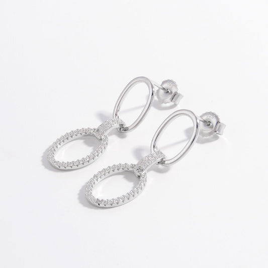 Zircon 925 Sterling Silver Dangle Earrings for Elegant Style