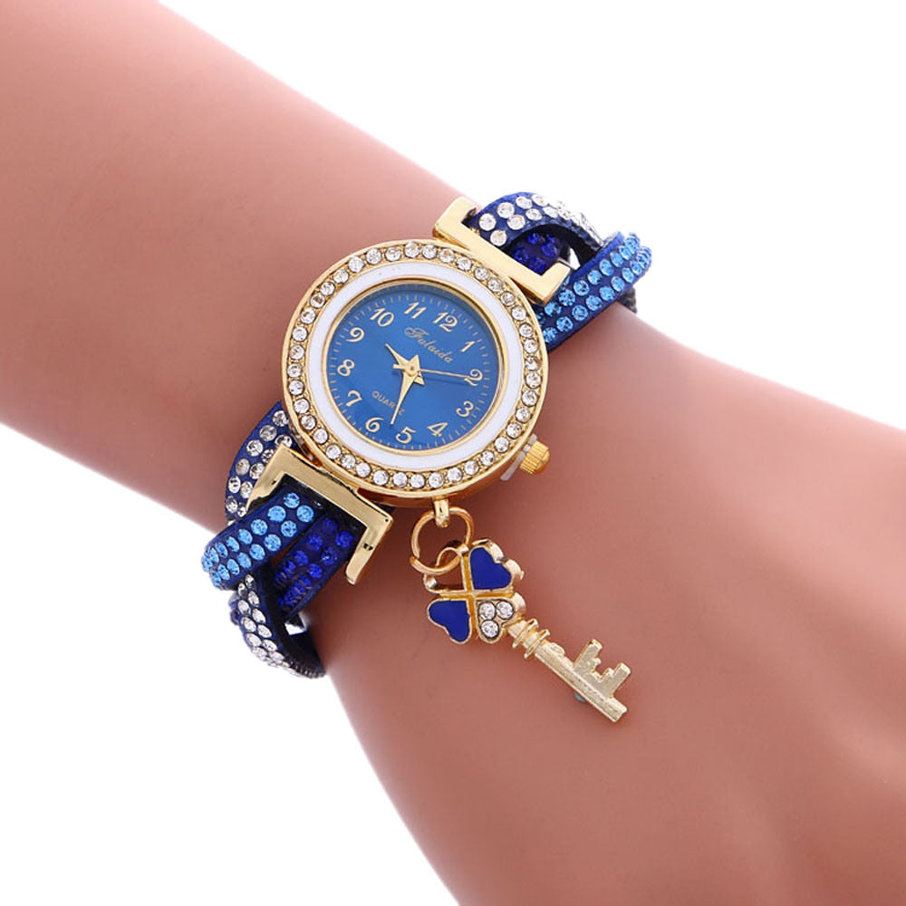 Women Padlock Diamond Bracelet Wrist Watch