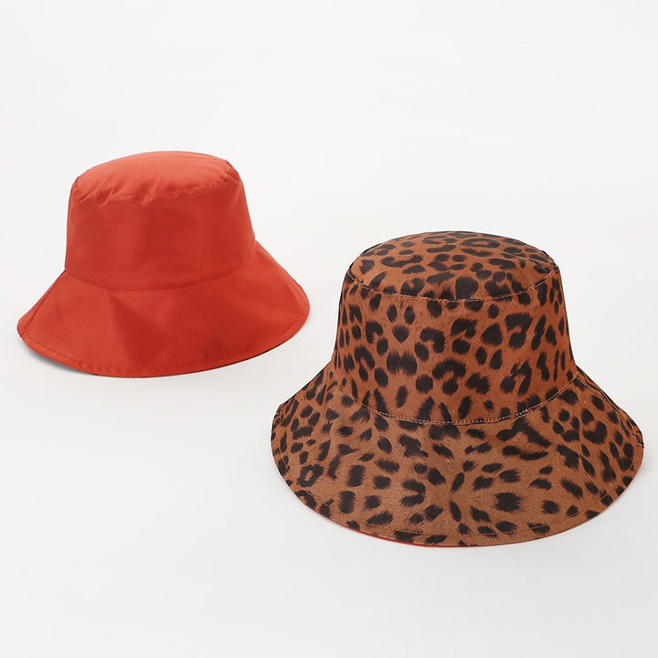 Two Side Leopard Black Bucket Hat For Women Men Reversible Panama Sun Hat Summer Ladies Beach Sun Protection Fisherman Hats