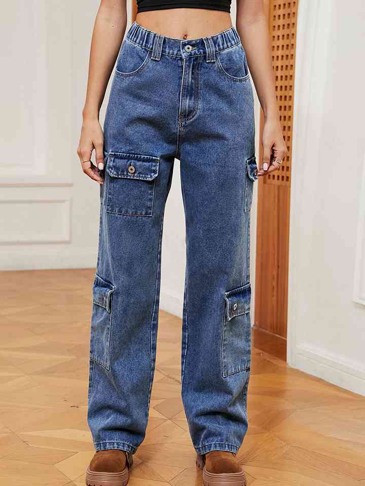 Buttoned Long Jeans