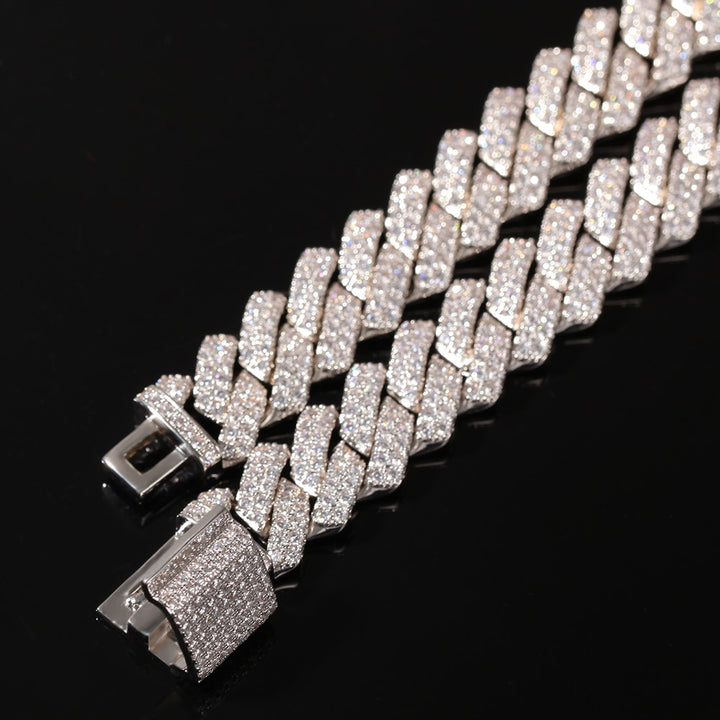 Men 13mm Micro Pave Prong Cuban Chain Necklaces