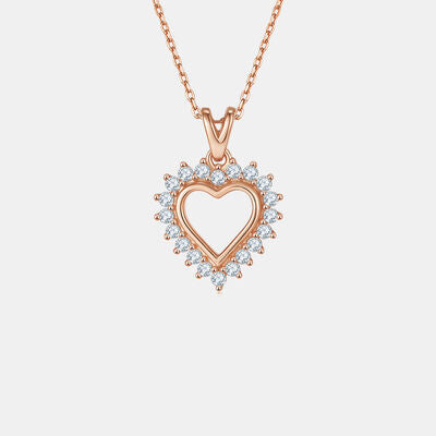 Moissanite 925 Sterling Silver Heart Pendant Necklace