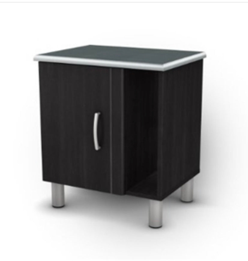 Black Onyx Nightstand with 1 Door & 1 Adjustable Shelf - Ruth Envision
