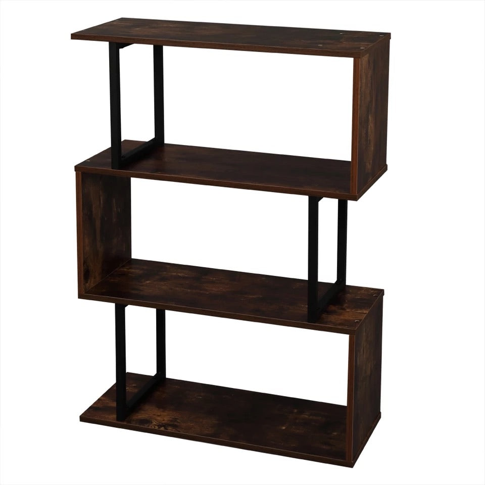 3-Tier Industrial Easy-Assembly Metal Frame Bookcase Storage Shelf for Living Room - Ruth Envision