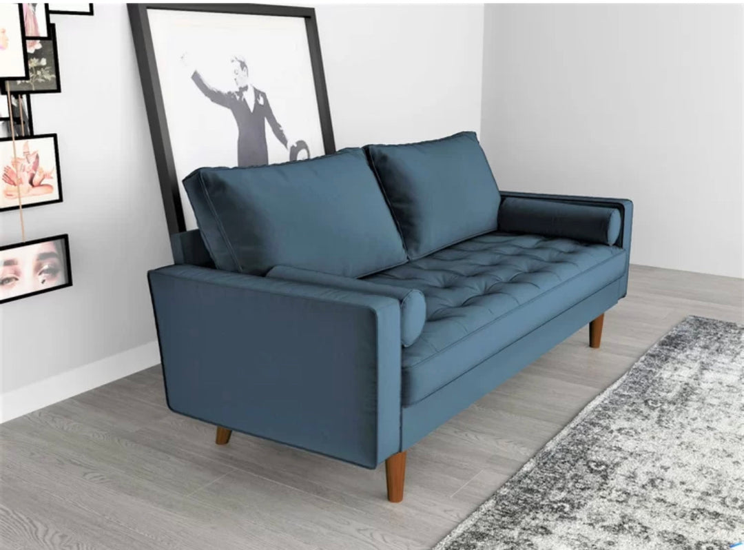 Womble Velvet 69.98 Wide square arm sofa