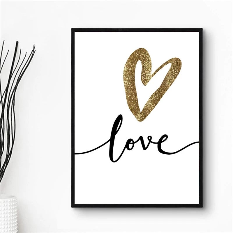 Love Heart Paintings Modern Abstract Picture Prints  Canvas Unframed