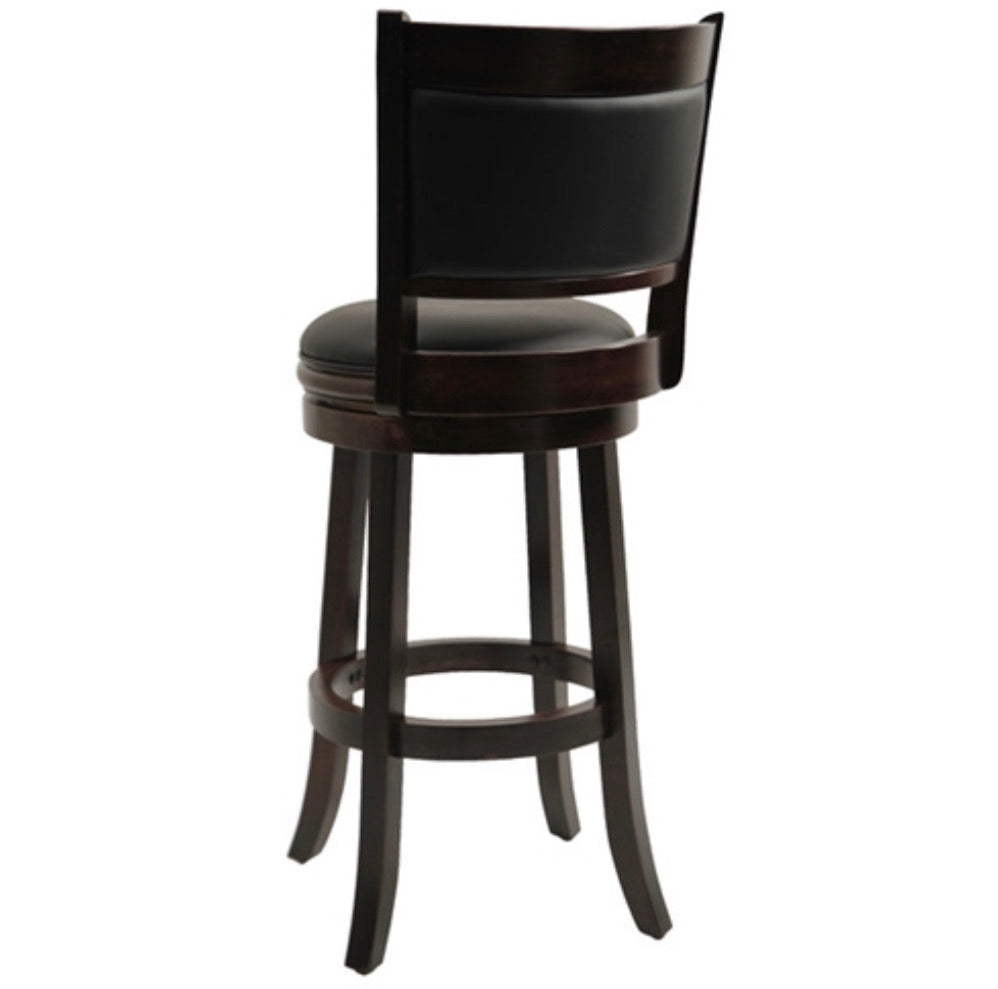Cappuccino 29-inch Swivel Barstool with Faux Leather Cushion Seat