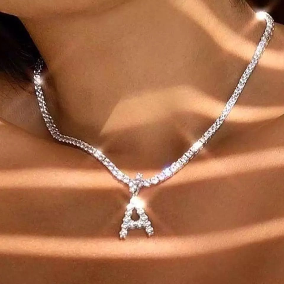 Bling Crystal Necklace (Initial Chain) - Ruth Envision