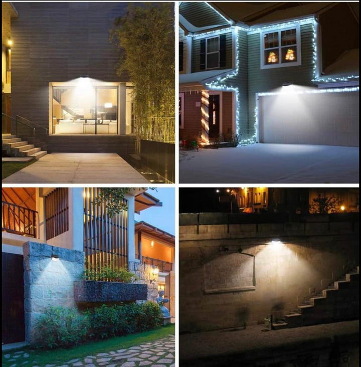 New solar lights 120 Leds upgraded with lights reflector,270° Wide Angle, IP65 Waterproof