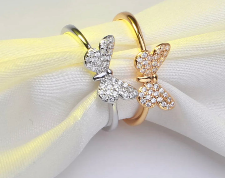 Cute butterfly Ring .925 sterling silver
