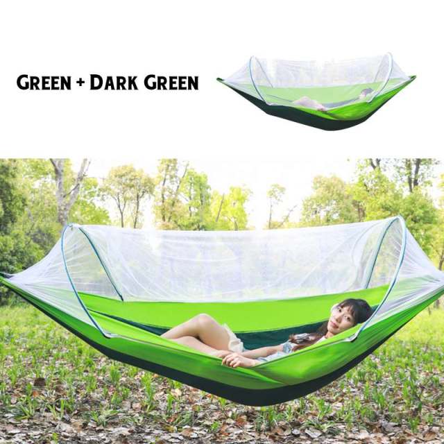 2 Person Portable Outdoor Mosquito Net 260x150cm Parachute Hammock Camping Hanging Sleeping Bed Swing Double Chair Hanging Bed - Ruth Envision