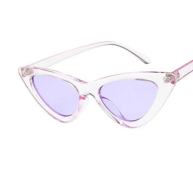 Cute Sexy Retro Cat Eye Sunglasses Women Small Black White Triangle Vintage Ladies Sun Glasses Red Female UV400