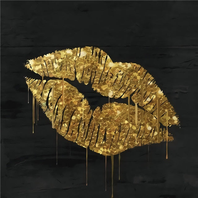 Abstract Gold Luxury Lips - Ruth Envision