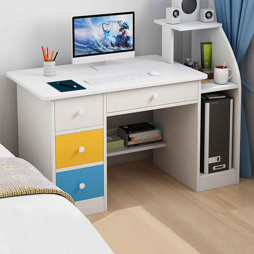 Simpleness Laptop Computer Desk With Drawer Shelf Office Home Modern Small Desk