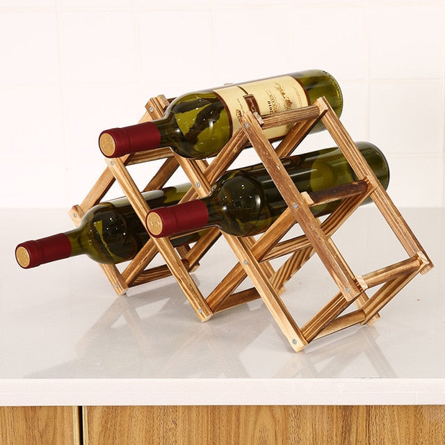 Wine Rack Wooden Wine Bottle Holders Creative Practical Collapsible Decorative Cabinet Red Wine Display Storage Racks